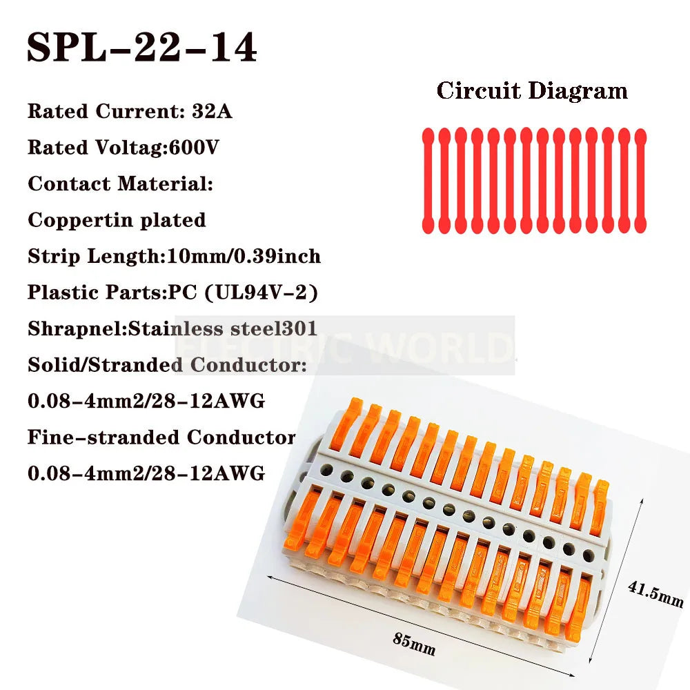 Wire Connectors KV-223-2 Terminal Block Push-in Quick Connector Docking Wiring Connector Electrical Plug-in Fast Cable Connector