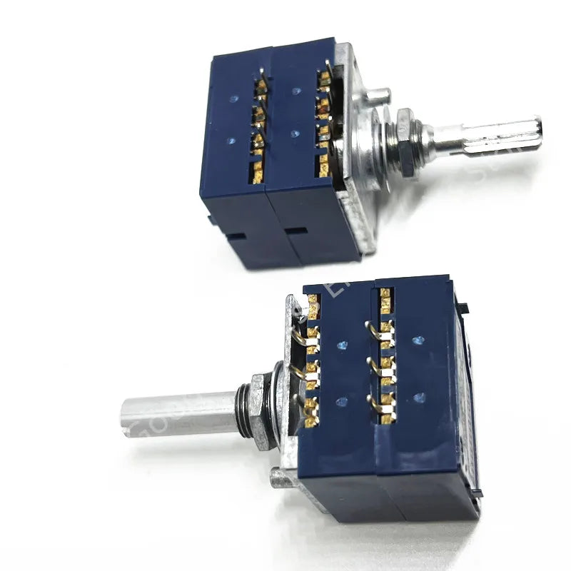Double Volume Potentiometer ALPS RK27 10KA 20KA 50KA 100KA 250KAx2 Dual Unit 6Pins Round Handle Rotary Switch