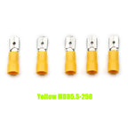 20/50/100Pcs Red + Blue 6.3mm Female Insulated Spade Crimp Terminal Wire Connector For 0.5-2.5mm Electrical Wire Cable Connecors