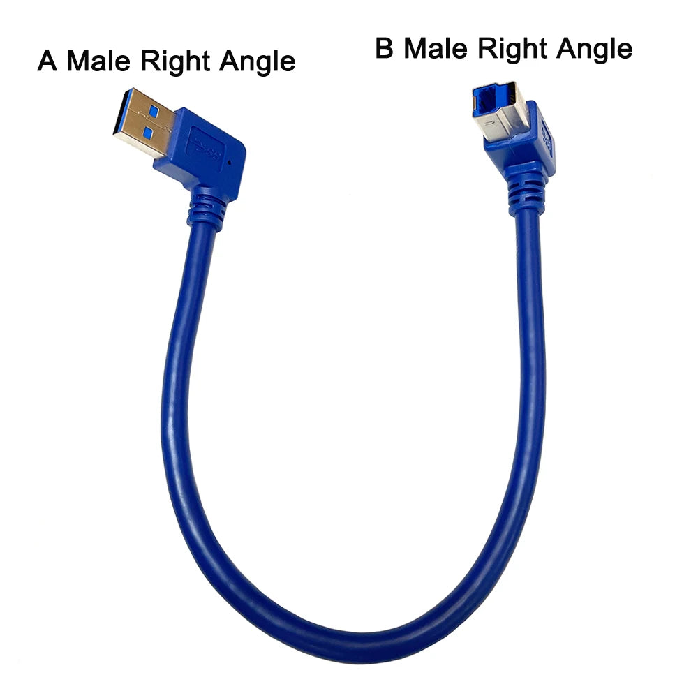 1pcs 90 Degree Angled USB 3.0 A Male AM to USB 3.0 B Type Male BM USB3.0 Cable For Printer Scanner HDD