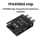 ZK-502T Dual Channel Stereo Power Amplifier Module TPA3116D2 Chip 50Wx2 Bluetooth 5.0 AUX Input DC9-24V High Low Bass Adjustment Audio AMP Board for Speaker DIY