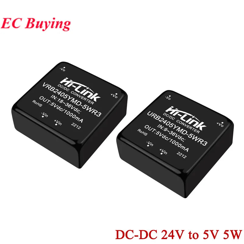 DC-DC 24V to 5V 5W Isolated Converter Power Supply Module DC DC HLK-5D2405 HLK-5D2405A Step-down Buck Ultra Wide Voltage Module