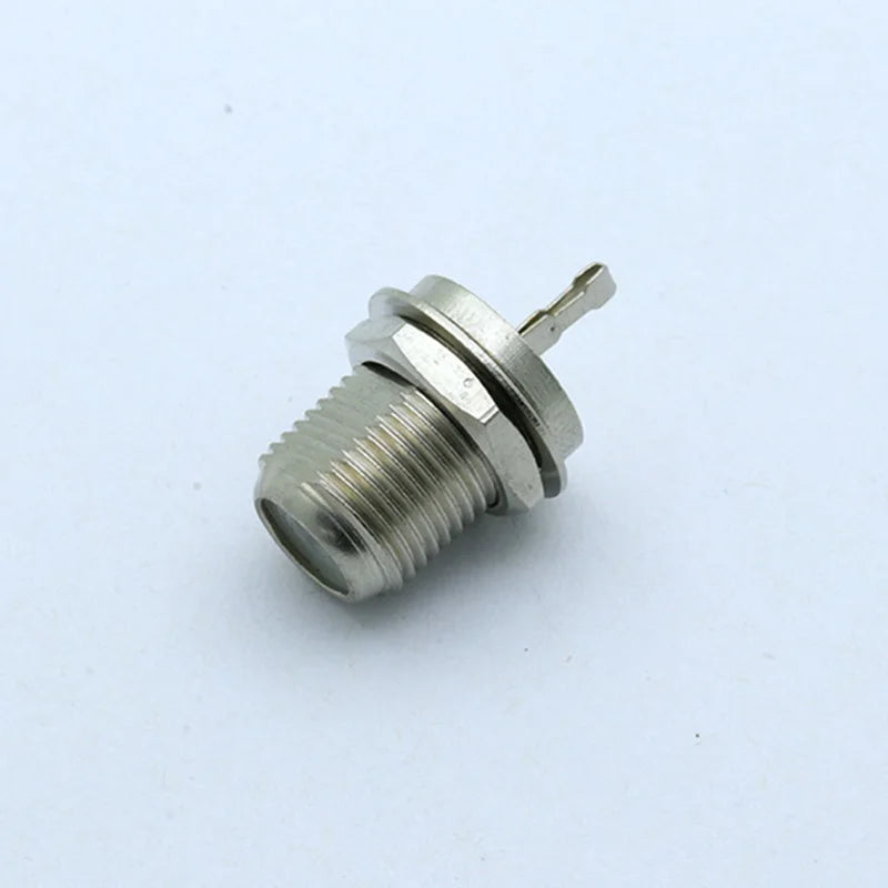 1PC Nickel Plated F Type Female Bulkhead Jack Socket Panel Mount Adapter RF Coaxial Connector for RF Lighting