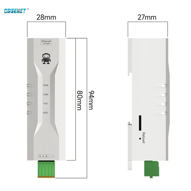 RS485 RS232 RS422 To Ethernet Serial Port Server DIN Rail Instal CDSENET NE2-D11 DC 8-28V  Modbus MQTT HTTP DNS  FOTA Remote Up