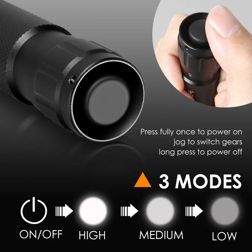 UniqueFire Small IR850nm 940nm Infrared Tactical Hunting LED Flashlight 3 Modes Zoomable Torch for Coyote Hog Predator Varmint