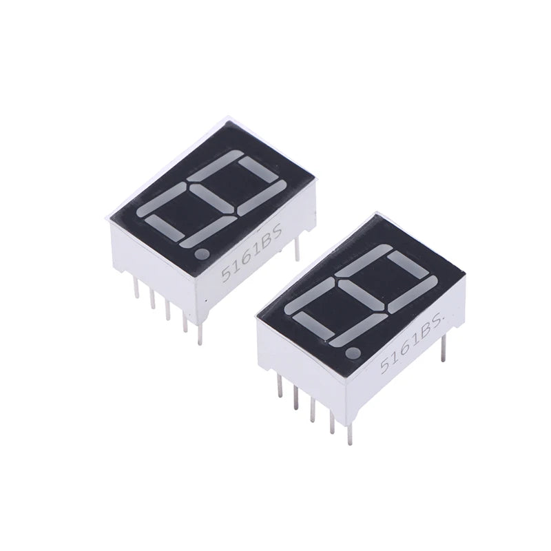 10Pcs 0.56 Inch 10Pins 1 Bit 7 Segment Red LED Digital Display Tube Common Anode Cathode 5161AS 5161BS