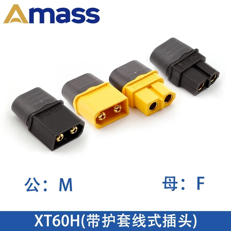 Amass XT30 XT60 XT90M/F Connector High Current Male/Female Lithium Battery Charging Gold Plated Plug