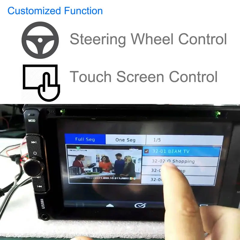 12V-24V Car Digital TV Receiver ISDB-T Full One Seg Mini B-cas Card With 2 Tuner Antenna Japan