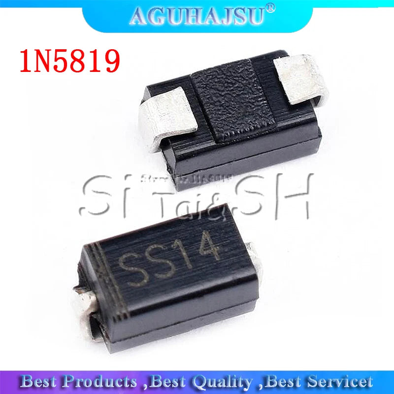 100pcs sma 1N5819 SMD IN5819 1A 40V do-214ac Schottky diode ss14