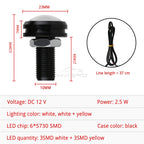 2pcs Car Daytime Running Lights White Yellow Eagle Eye LED 12V 5730 6smd Reversing Parking Tail Bulb Turn Signal Lamp Waterproof