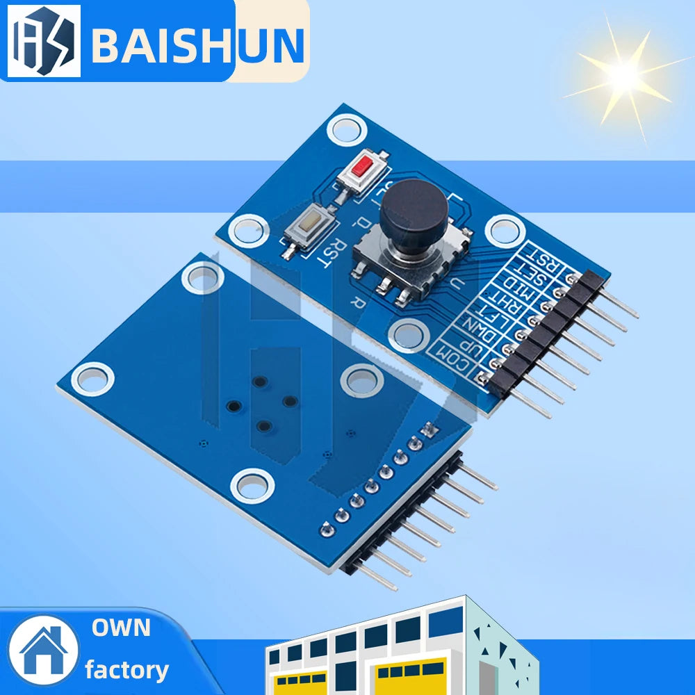 ‌"5-Way Navigation Button Module with Joystick Control for Arduino/AVR/MCU - 5D Rocker Game Controller & Independent Keypad