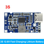 Type-C USB 2S 3S 4S BMS 4.5V-15V 18W 2A Lithium Battery Charging Module Support QC Fast Charge With Temperature Protection