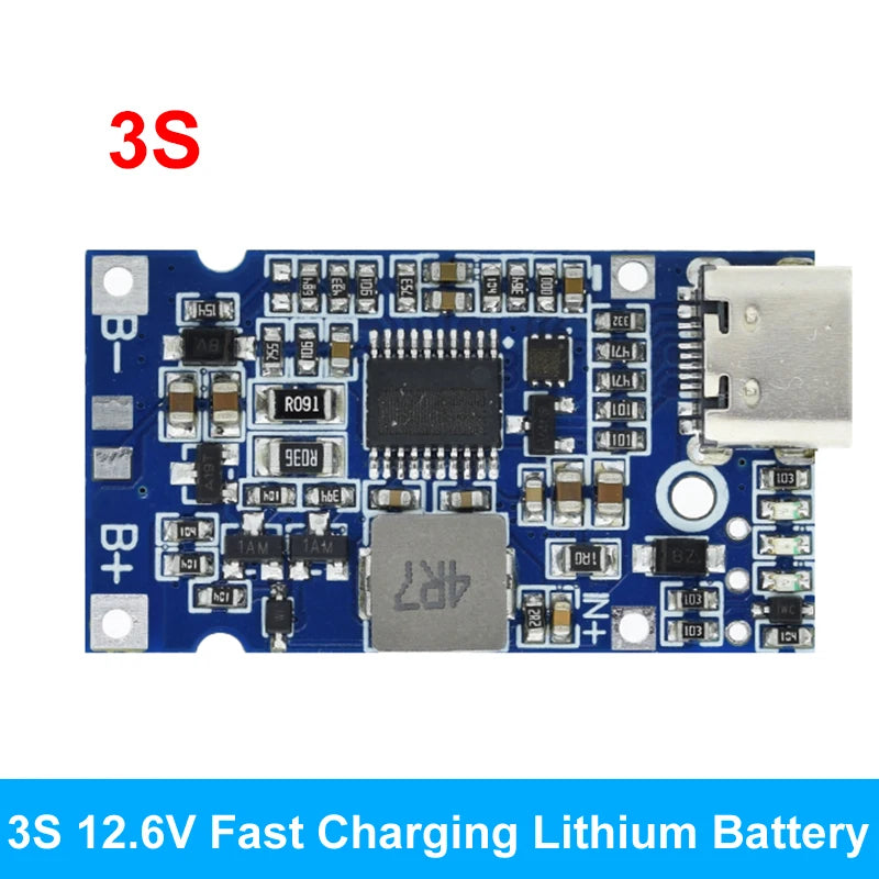 Type-C USB 2S 3S 4S BMS 4.5V-15V 18W 2A Lithium Battery Charging Module Support QC Fast Charge With Temperature Protection