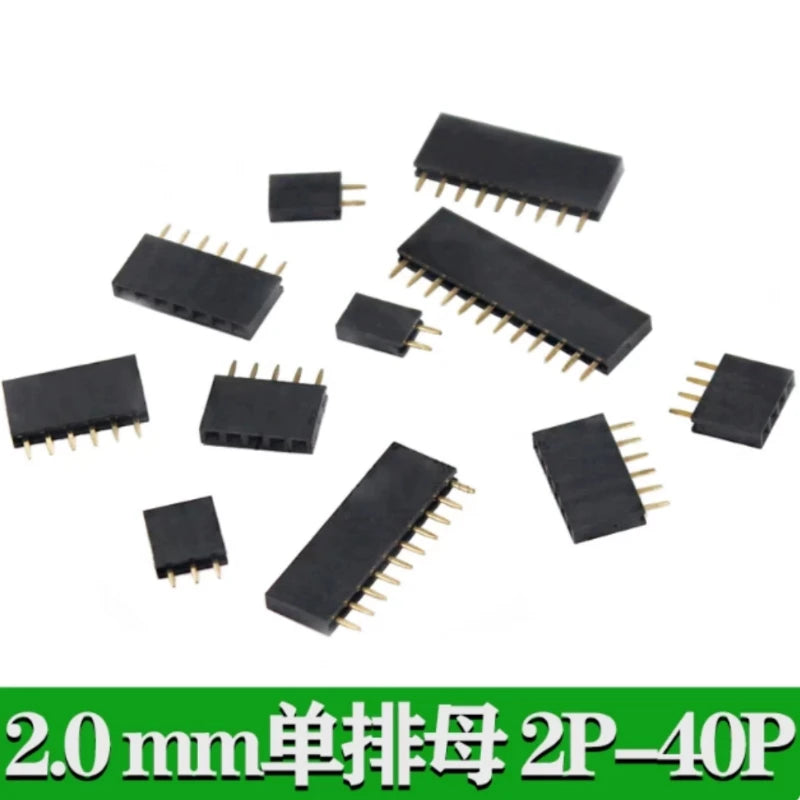 10PCS Single Row Female 2.0mm 1x2/3/4/5/6/7/8/10/20/40Pin Header Connector 2mm Pitch Strip For Arduino PCB