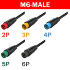 5/20/100Pcs Julet M6 M8 Waterproof Electric Bicycle Butt Joint Plug Male Female Ebike 4 Pin Display Cable Connector Wire 20cm