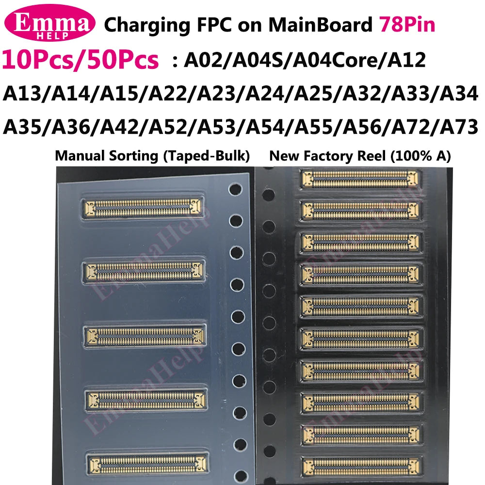 78Pin USB Charging Connector MainBoard FPC For Samsung A15 A23 A24 A52 A34 A35 A36 A53 A54 A54 A55 A56 A72 A73 Board