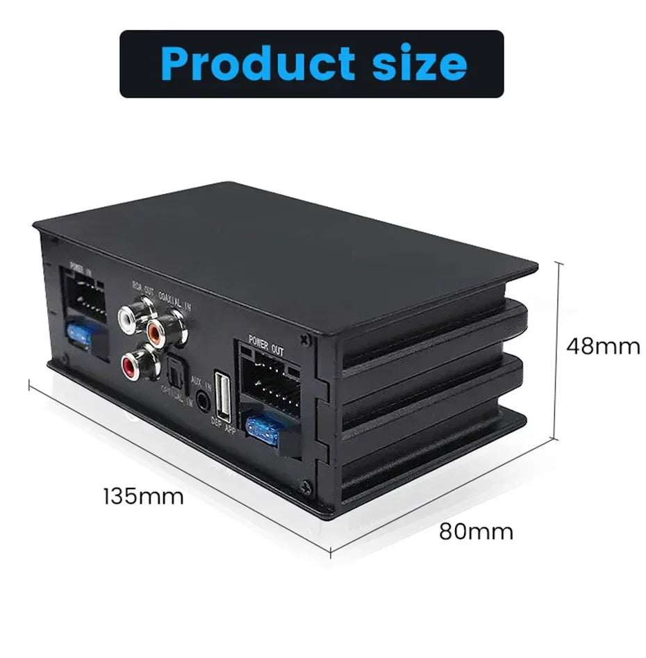 Car DSP Amplifier for Android Radio 16PIN Stereo HIFI Speakers Upgrade 4*50W Digital Audio Signal Processor BT APP EQ Adjustment