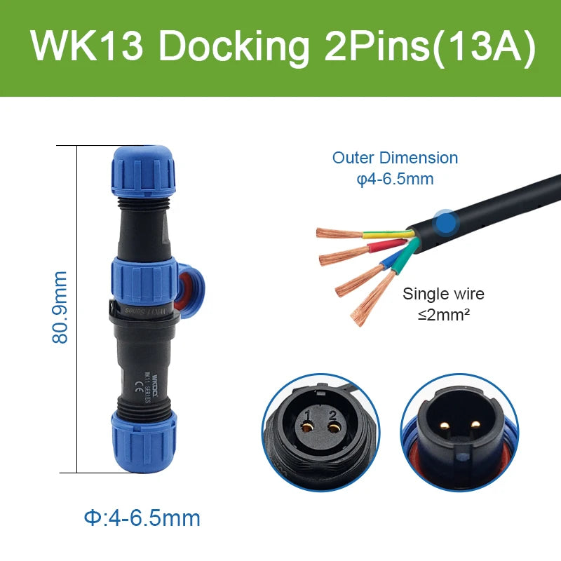 SP13 Waterproof Connector Solder-type IP68 Aviation Plug Socket Set Back Nut Docking Electric Panel Install 2/3/4/5/6/7/9 Pin