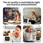 Lincukoo Tuya WiFi Smart Air Monitor NDIR CO2 Temperature＆Humidity Measurement High-Precisio Realtime Sound Lighting Alarm