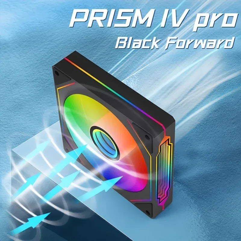 LDPCSJ 14cm ARGB PWM Quiet Computer Cooling Fan, LDPCSJ PRISM 4PRO PC Case Fan 61.5CFM High Airflow 650-1800RPM 12V 4 Pin Fan