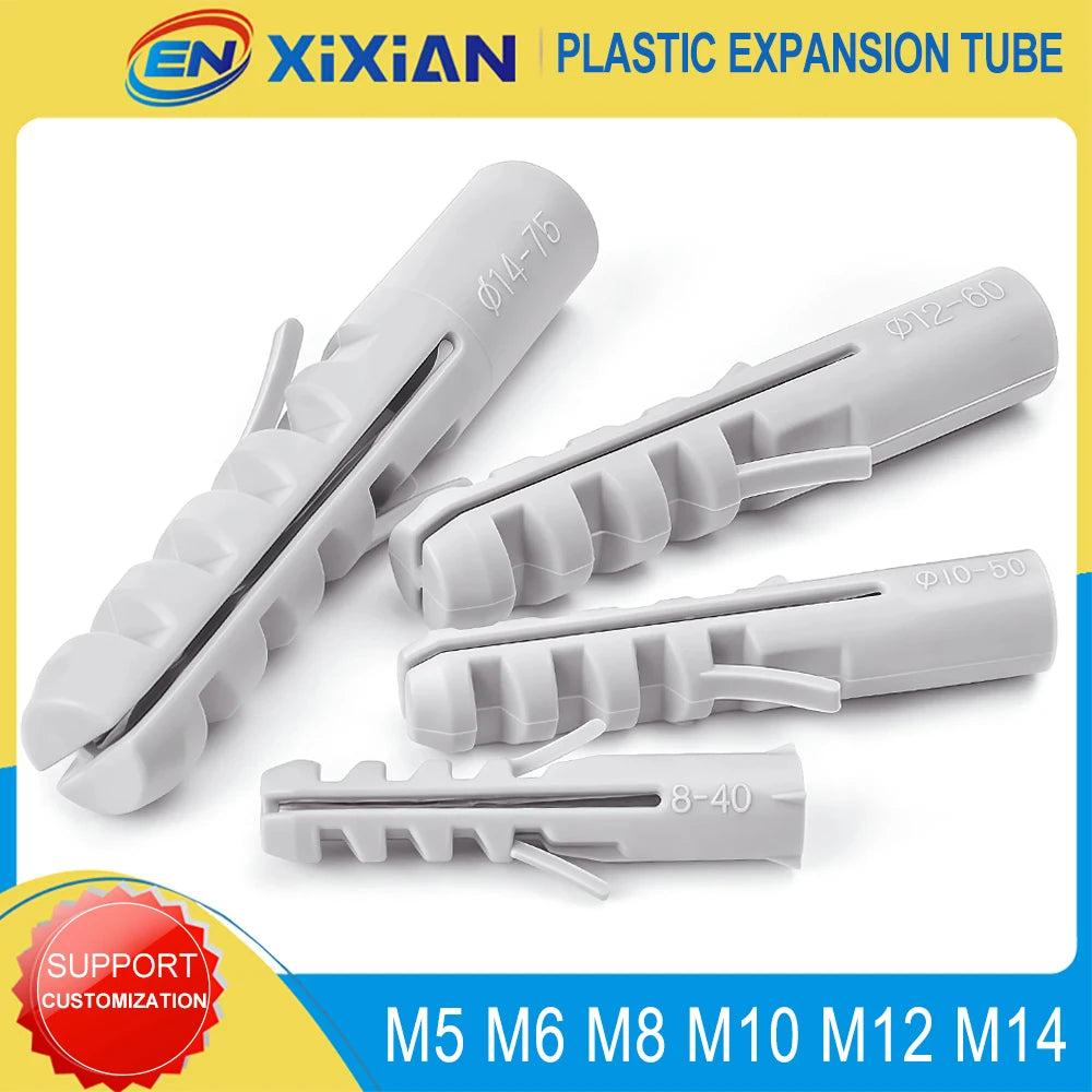 M5 M6 M8 M10 M12 M14 Plastic Expansion Tube Pipe Anchor Wall Plug Anchors Applicable To Self-tapping Screws Wall Anchors Plug