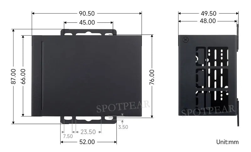 Raspberry Pi 5 Industrial grade large space metal Case D For PoE HAT/official Active Cooler PCle