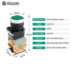 LA38-11D with Light Push Button Switch NO NC Momentary Latching DC 12V 24V AC 220V 380V LED Indicators