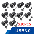 10Pcs Metal D‑Type Panel Mount Socket RJ45 CAT6 HDMI USB3.0 Straight Through Network Connector Module Round Panel Mount Adapter