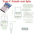 5pcs USB 3.1 Type-C Connector 24 Pins Male / Female Socket Receptacle Adapter to Solder Wire & Cable 24 Pins Support PCB Board