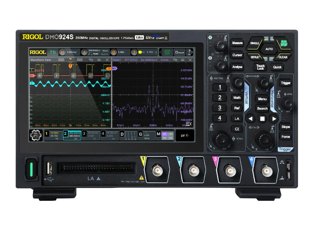 RIGOL DHO914/DH914S/DHO924/DHO924S 4 - Channel Digital Oscilloscopes 125MHz/250MHz 12 - Bit 1.25GSa/s 50Mpts Memory