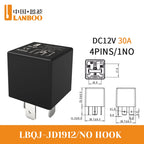 LANBOO High Current Car/Auto Relay 12V 24V 30A with 4PIN/5PIN Applications include lighting control and horn control.