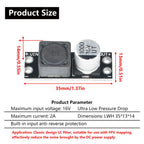 DC 16V 2A LC Power Filter Module Anti-Interference Noise Suppressor for Video/Signal Transmission Eliminates Ripple & EMI
