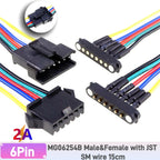 1 Pair 2A Magnetic Pogo Pin JST SM Plug Socket Extend Cable Connector 2 3 4 5 6 Pin Male Female Adapter Led Strip Lamp Driver