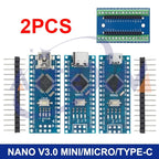 2PCS Mini/Type-C/Micro USB Nano 3.0 With Bootloader Compatible Nano Microcontroller For Arduino CH340 Driver 16Mhz ATMEGA328P