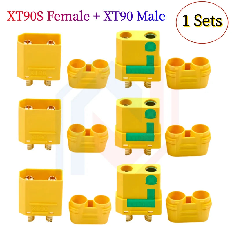 XT90/XT90S Male to Female Adapter for Car Lipo Battery Large Current Model Aircraft Plug with Resistance to Prevent Sparking