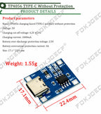 TP4056 With Protection Dual Functions 5V 1A Mini Micro TYPE-C USB 18650 Lithium Battery Charging Board Charger Module 1A Li-ion