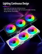 LDPCSJ PRISM 4 PRO 120mm PC Case Fan Equipped with ARGB Controller, 4-Pin PWM Silent Cooling Fan,12V 3Pin Addressable ARGB,45.2CFM High Airflow 600-1500RPM Synchronizable RGB Fan for Gaming Desktop Water Cooling Computer Chas