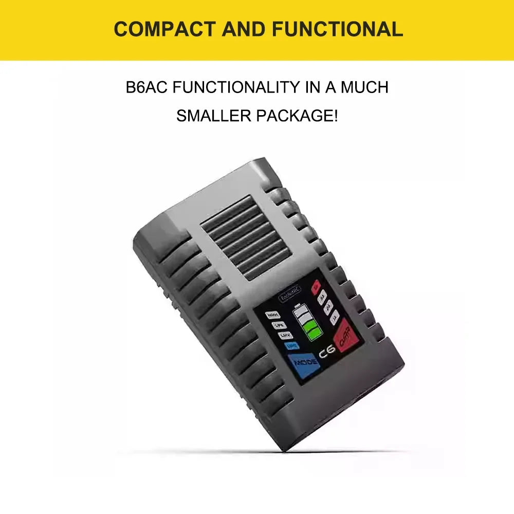 ToolkitRC C6 AC Balance Charger EU Plug 50W Max 5A For 1-6S LiPo LiHV LiFe Battery 5-12S NiMH NiCD RC FPV Drone Model Charger