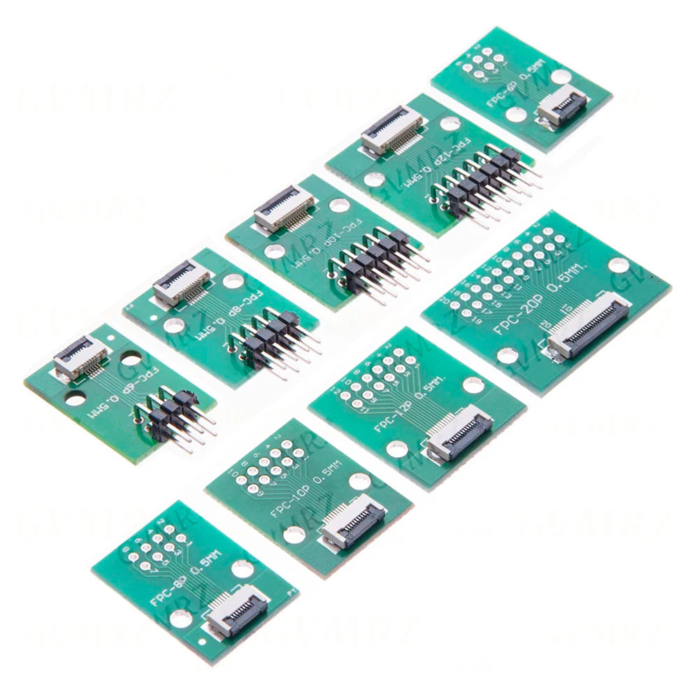 0.5mm 1.0mm pitch Connector SMT Adapter to 2.54mm hole FPC FFC Cable Welded board With Pin / Empty Board 6P 8P 10P 12P 20P 24P