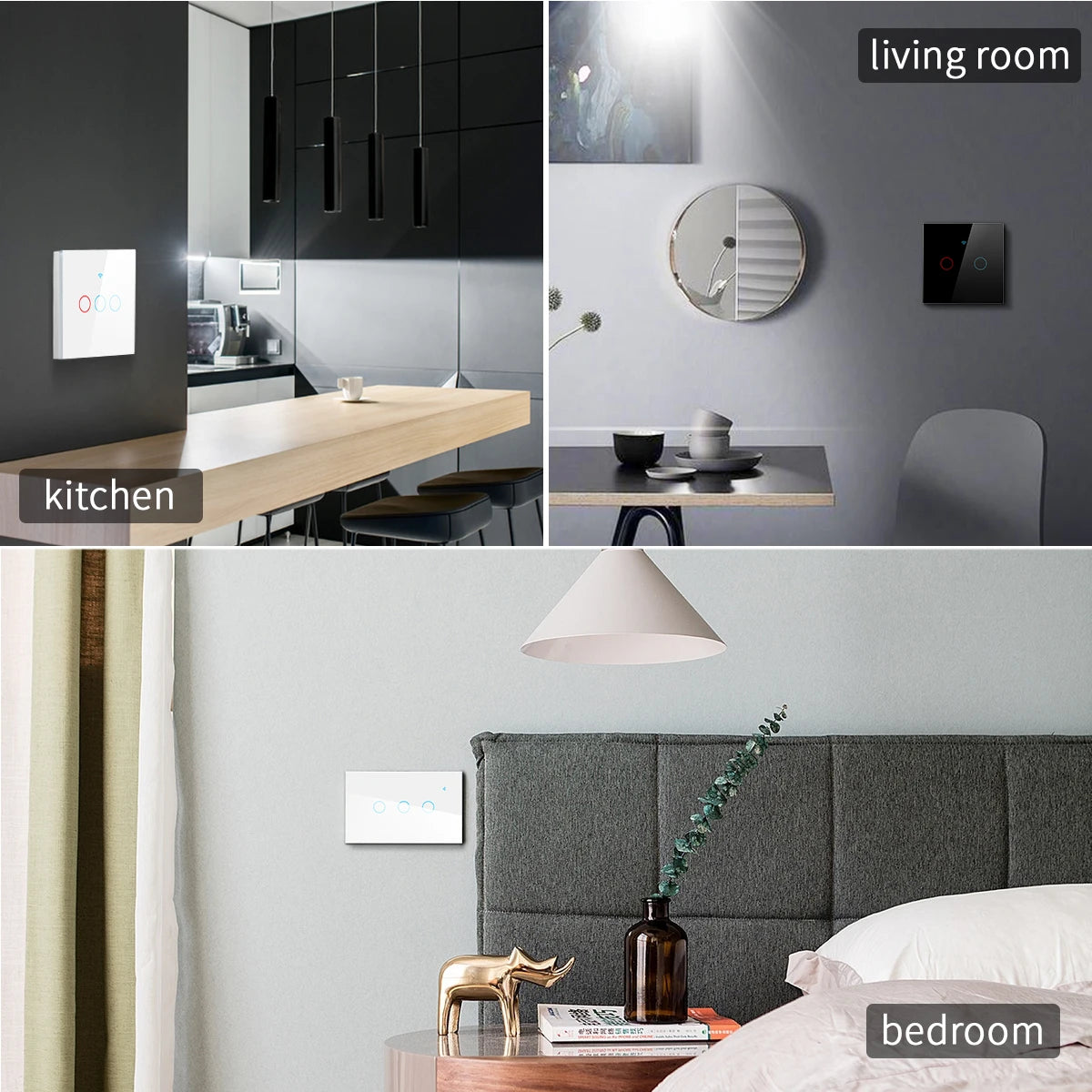 Melery Matter over WiFi Smart Light Wall Switch Touch Sensor Glass Panel Remoted Google/Apple Home Siri Alexa Homekit Smarttings