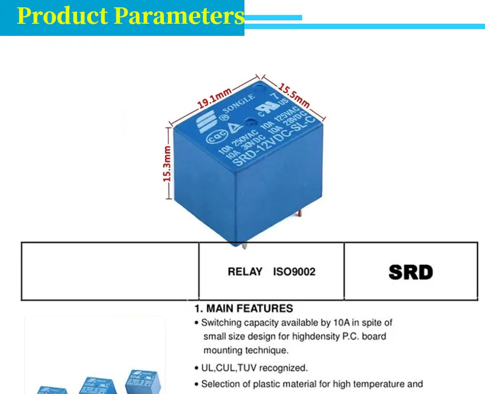 5/20/50PCS Javino Relay SRD-5VDC-SL-C SRD-12VDC-SL SRD-3VDC SRD-9V relays 4/5PINS 12V DC High Quality Javino