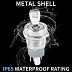 16MM  Self-locking ON-OFF Slide Power High Current Metal Toggle Switch Waterproof Push Button 2 Positions 1NO1NC Illuminated Led