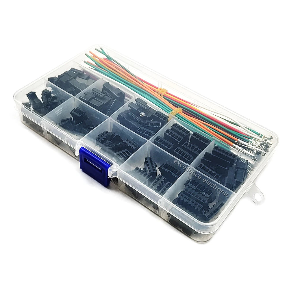 SM 2.5mm Connectors Male Female Plugs Sockets with 22AWG Pre-Crimped Cable Wire Compatible with JST SM 2 3 4 5 6 Pin Housing Kit
