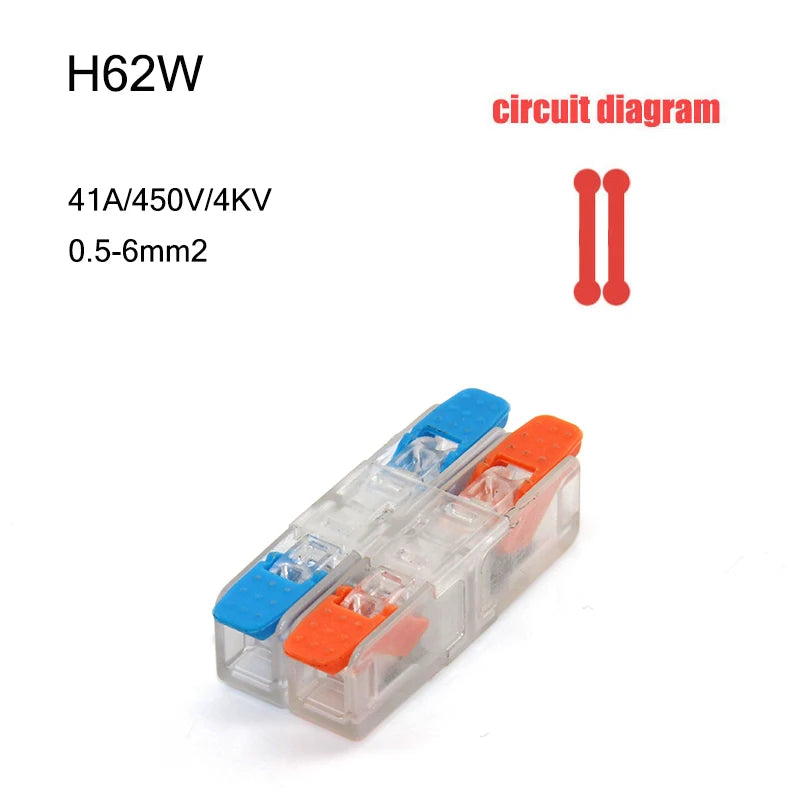 High Power 6mm² Fast Wire Electrical Connectors Universal Compact Splitter Push-in  Cable Wire Connector Fast Terminal Block