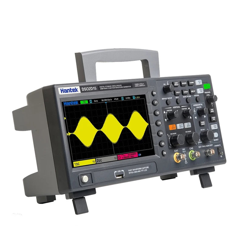 Hantek DSO2C10 DSO2C15 DSO2D10 DSO2D15 2CH Oscilloscope 100/150MHz 1GSa/s 8Mpts FFT UART I2C SPI CAN LIN 25MHz AWG D Models