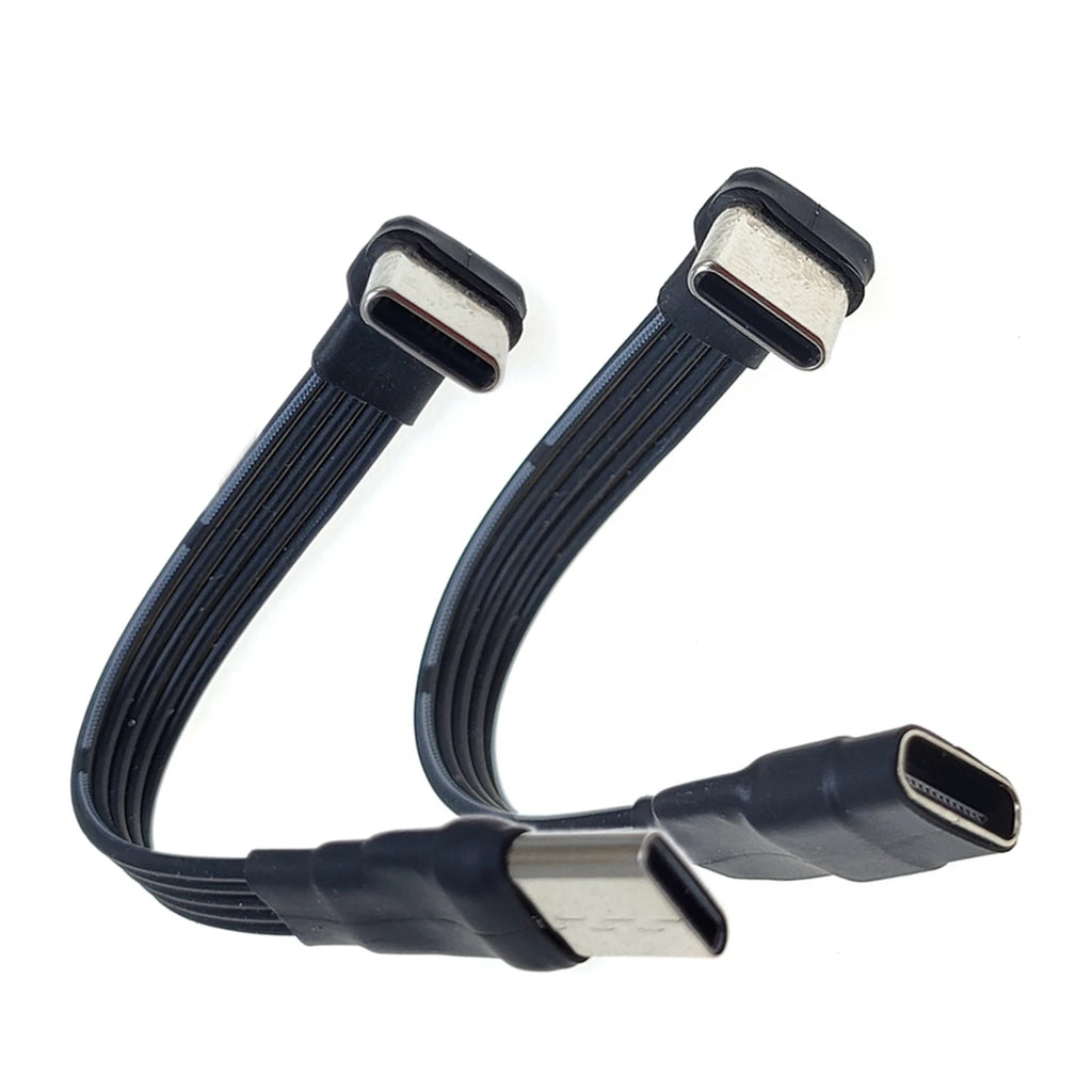 USB 2.0 Type C to Type C Extension Cable 90° Adapter FPC FPV Band Flat USB C Cable 2A 5CM-100CM