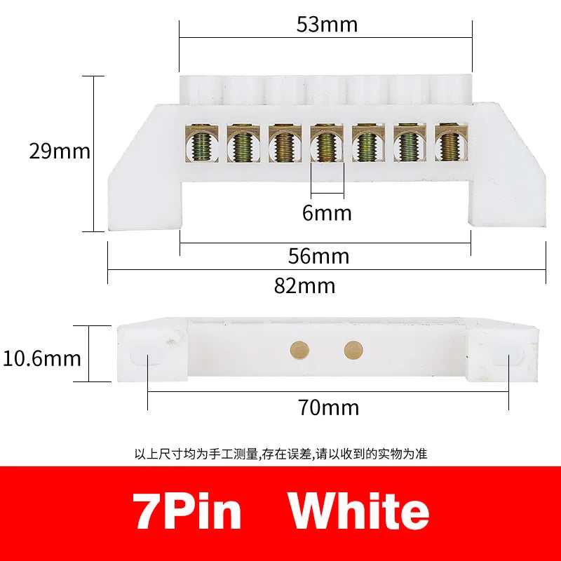 Bridge Type Zero Line Ground Bar Grounding Copper Bar Distribution Box to Zero  Terminal Block Connector Earth Neutral 5-12 Hole