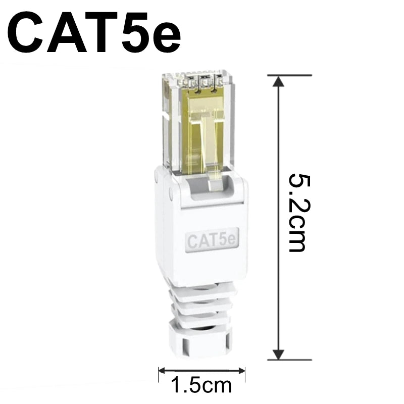 RJ45 Tool-less CAT6a Connector NoCrimp Connector CCTV Ethernet Cable Tool-less Crystal Head Plug CAT5 CAT5e CAT6A RJ45 Connector
