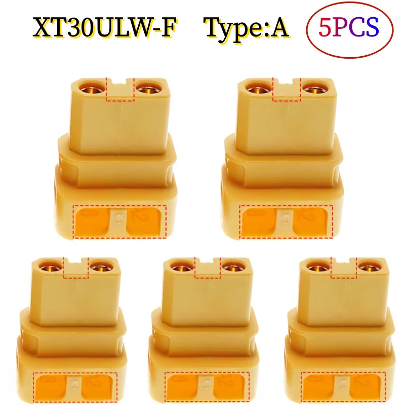 Amass XT30 Male Female Connector, XT30ULW-F Plug XT30U-M R/A 16AWG Silicone Cable Elbow Battery Charging Cable for RC Quadcopter