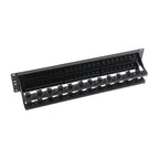 24/48 Port Patch Panel Cat6 RJ45 Coupler with Inline Keystone 10G 19" Patch Panel Removable Back Bar Ethernet Distribution Frame